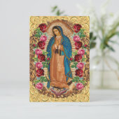 Religieuze maagd Mary Guadalupe katholieke begrafe Aankondiging (Staand voorkant)