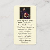 Religieuze maagd Mary Guadalupe katholieke begrafe Informatiekaartje (Achterkant)