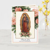 Religieuze maagd Mary Guadalupe katholieke begrafe Kaart (Gele Bloem)