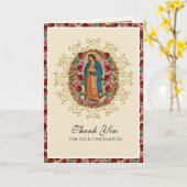 Religieuze maagd Mary Guadalupe katholieke begrafe Kaart (Gele Bloem)