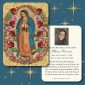 Religieuze maagd Mary Guadalupe katholieke begrafe Plaatskaartje
