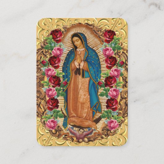 Religieuze maagd Mary Guadalupe katholieke begrafe Plaatskaartje (Voorkant)