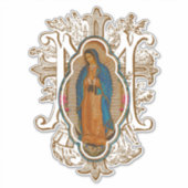 Religieuze Maagd Mary Guadalupe Spaans Zelfklever Sticker (Voorkant)