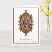 Religieuze Maagd Mary Guadalupe Spaanse feast Card Kaart (Gele Bloem)