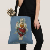 Religieuze maagd Mary Heart Floral Cross Tote Bag (Dichtbij)