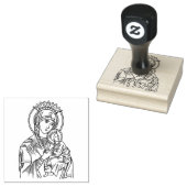 Religieuze maagd Mary helpt Jezus bij de eeuwighei Rubberstempel (Gestempeld)