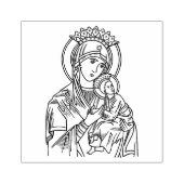 Religieuze maagd Mary helpt Jezus bij de eeuwighei Rubberstempel (Afrduk)