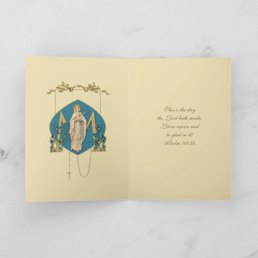 Religieuze Maagd Mary Immaculate Conception Moeder Kaart (Binnen)