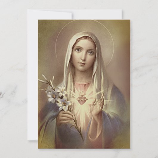 Religieuze Maagd Mary Immaculate Heart Bedankkaart (Voorkant)