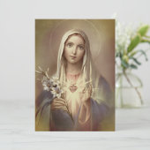 Religieuze Maagd Mary Immaculate Heart Bedankkaart (Staand voorkant)