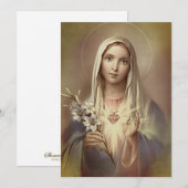 Religieuze Maagd Mary Immaculate Heart Bedankkaart (Voorkant / Achterkant)