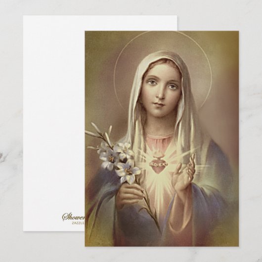 Religieuze Maagd Mary Immaculate Heart Bedankkaart (Voorkant / Achterkant)