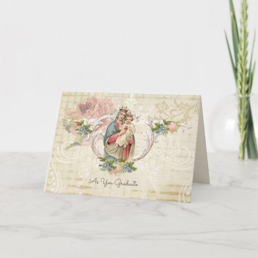 Religieuze maagd Mary Jesus Afstuderen katholiek Kaart (Voorkant)