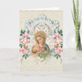Religieuze Maagd Mary Jesus Floral Scriptversie Ve Kaart (Voorkant)