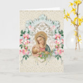 Religieuze Maagd Mary Jesus Floral Scriptversie Ve Kaart (Gele Bloem)