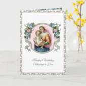 Religieuze  Maagd Mary Jesus Flowers Kaart (Gele Bloem)