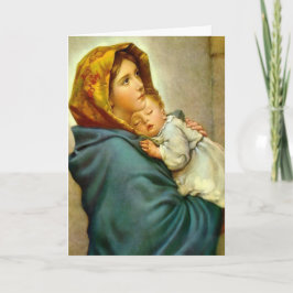 Religieuze Maagd Mary & Jesus Foto kerstmis Feestdagen Kaart