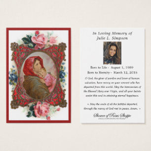 Religieuze maagd Mary Jesus Funeral Katholiek Visitekaartje