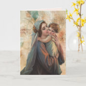 Religieuze Maagd Mary Jesus Katholieke  Kaart (Gele Bloem)