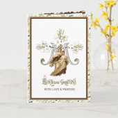 Religieuze Maagd Mary Jesus Katholieke  Kaart (Gele Bloem)