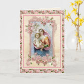 Religieuze Maagd Mary Jesus Katholieke  Kaart (Gele Bloem)