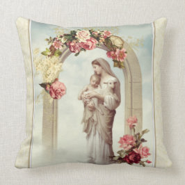 Religieuze Maagd Mary Jesus Katholieke Rozen Kussen