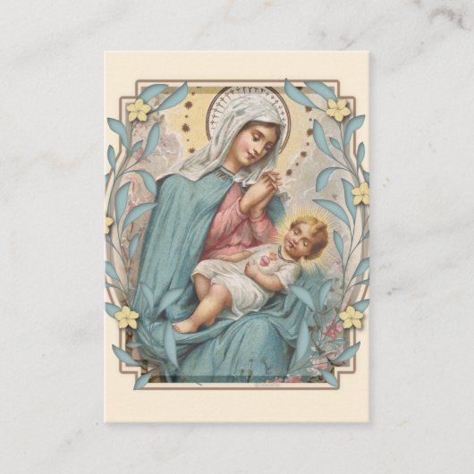 Religieuze maagd Mary Jesus Memorare Prayer Heilig Plaatskaartje (Voorkant)