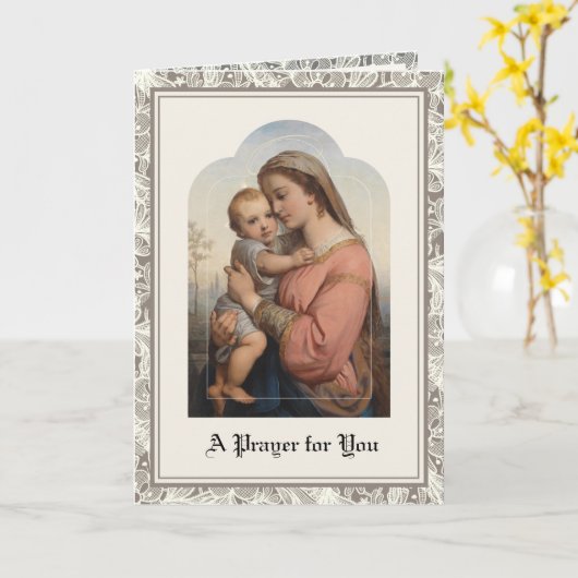 Religieuze Maagd Mary Jesus Prayer Scriptkaart Kaart (Gele Bloem)