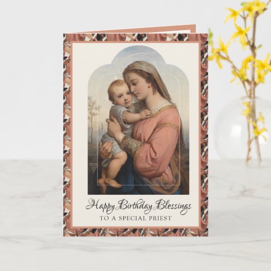 Religieuze Maagd Mary Jesus Prayer Scriptkaart Kaart (Gele Bloem)