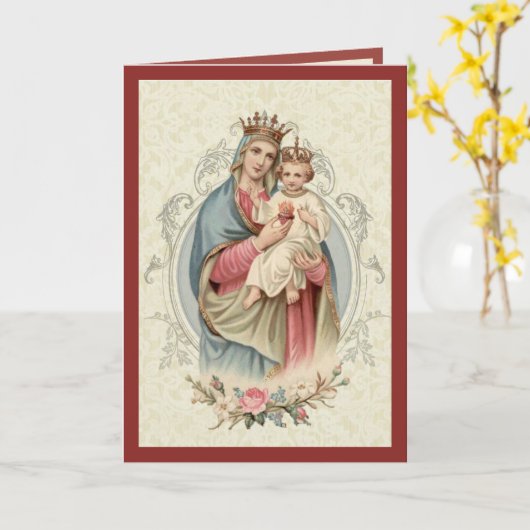 Religieuze  Maagd Mary Jesus Rosary Kaart (Gele Bloem)