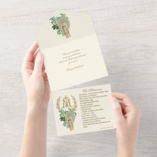 Religieuze Maagd Mary Lourdes Birthday All In One Uitnodiging