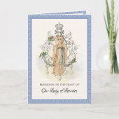 Religieuze Maagd Mary Lourdes Prayer Rosary Card Kaart (Voorkant)