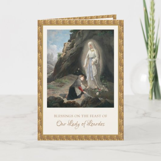 Religieuze Maagd Mary Lourdes St. Bernadette Kaart (Voorkant)