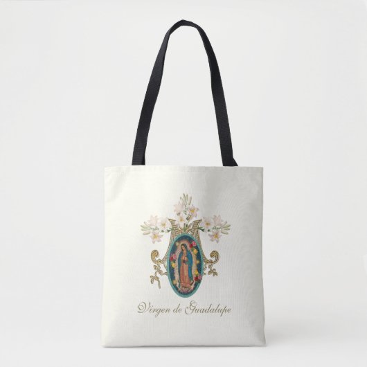 Religieuze maagd Mary Marian Cross Guadalupe Tote Bag (Voorkant)