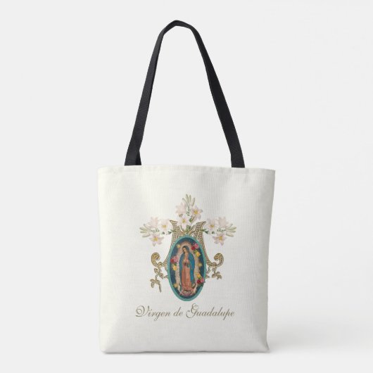 Religieuze maagd Mary Marian Cross Guadalupe Tote Bag (Achterkant)