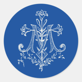  Religieuze Maagd Mary Marian Cross Ronde Sticker