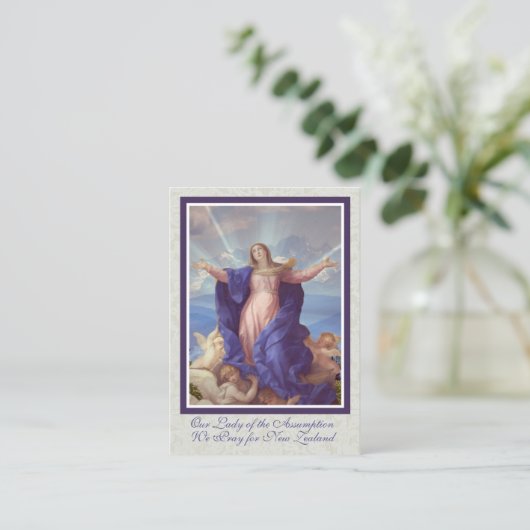 Religieuze maagd Mary Memorare Nieuw-Zeelands gebe Visitekaartje (Staand voorkant)