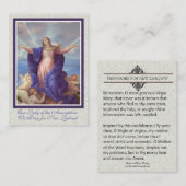 Religieuze maagd Mary Memorare Nieuw-Zeelands gebe Visitekaartje (Voorkant / Achterkant)