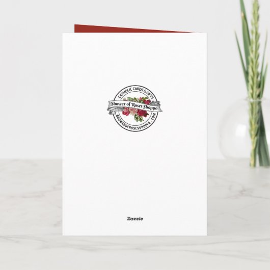 Religieuze Maagd Mary met Baby Jesus White Rose Kaart (Achterkant)