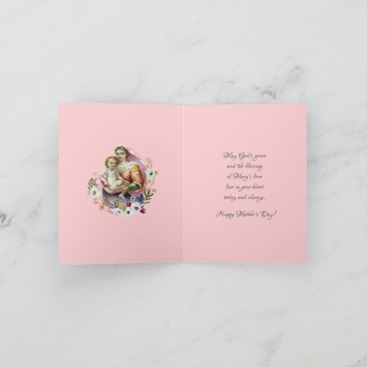  Religieuze Maagd Mary Moederdag Feestdagen Kaart (Binnen)