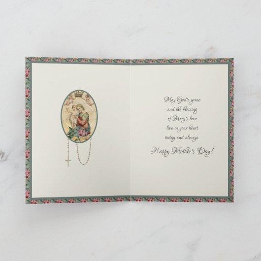 Religieuze Maagd Mary Moederdag Feestdagen Kaart (Binnen)