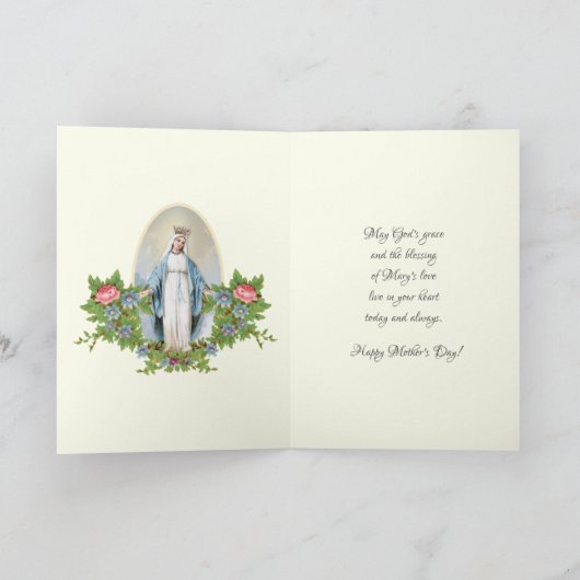  Religieuze Maagd Mary Moederdag Holiday Feestdagen Kaart (Binnen)