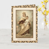 Religieuze maagd Mary monteert Carmel Jesus Prayer Kaart (Gele Bloem)