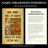 Religieuze maagd Mary Prayer Punch Devil Plaatskaartje
