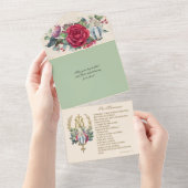 Religieuze Maagd Mary Red Roses Postalette All In One Uitnodiging (Afscheurbaar)