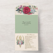Religieuze Maagd Mary Red Roses Postalette All In One Uitnodiging (Binnen)