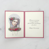 Religieuze Maagd Mary Roos Jubileum Kaart (Binnen)