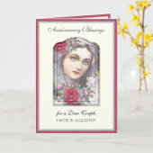 Religieuze Maagd Mary Roos Jubileum Kaart (Gele Bloem)