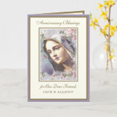  Religieuze Maagd Mary Roos Jubileum Kaart (Gele Bloem)