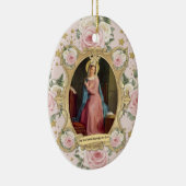 Religieuze maagd Mary  Roze Roses katholiek Keramisch Ornament (Rechts)